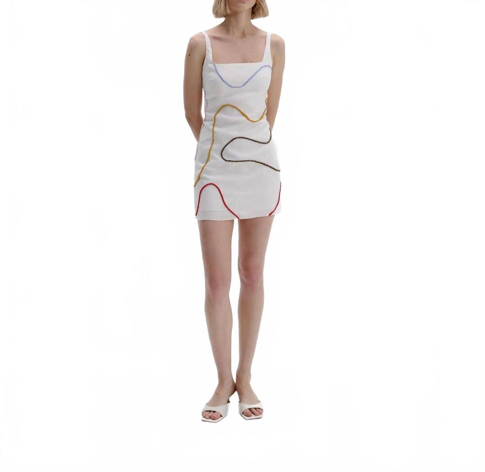 NEW CALA DE LA CRUZ embroidered siela dress in ivory